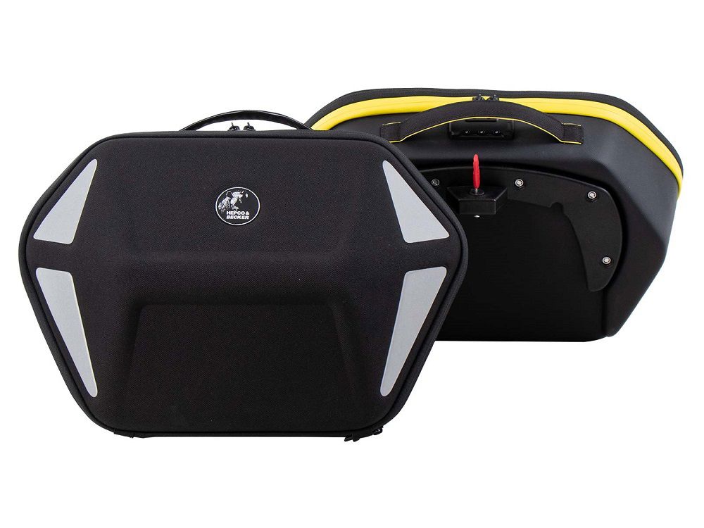 Hepco&Becker Bag set Royster NEO black with yellow zipper for carrier C-Bow