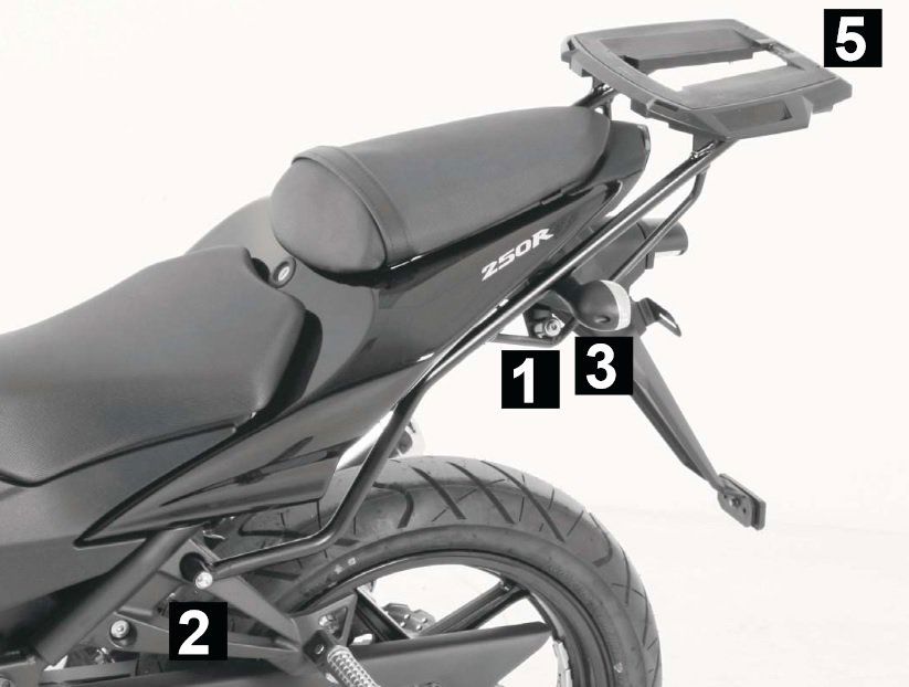 Hepco&Becker Top carrier Alurack black for Kawasaki NINJA 250R from 2008