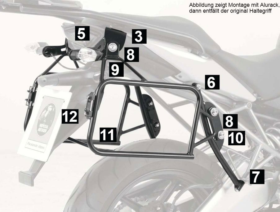 Hepco&Becker Top carrier chrome for Kawasaki EL250/252