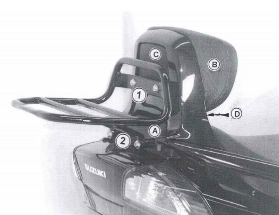Hepco & Becker Top carrier black for Suzuki GSX 750F from 2003