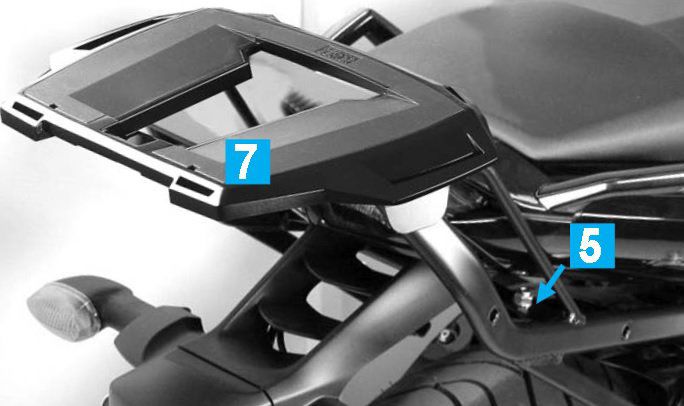 Hepco&Becker Top carrier Alurack black for Yamaha FZ1 Fazer 2006 to 2015