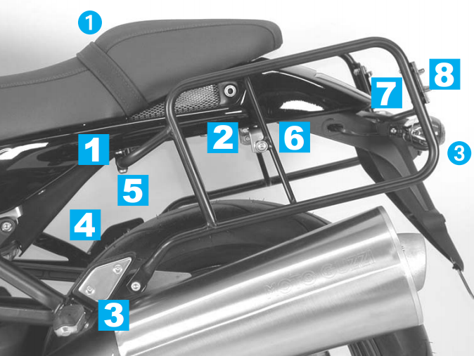 Hepco & Becker Top carrier black for Moto Guzzi CALIFORNIA Stone Touring