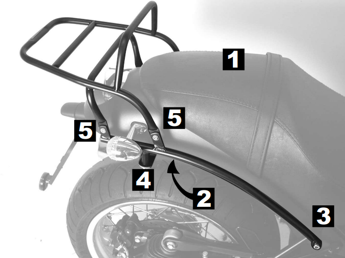Hepco & Becker Top carrier black for Moto Guzzi 1200 SPORT from 2007