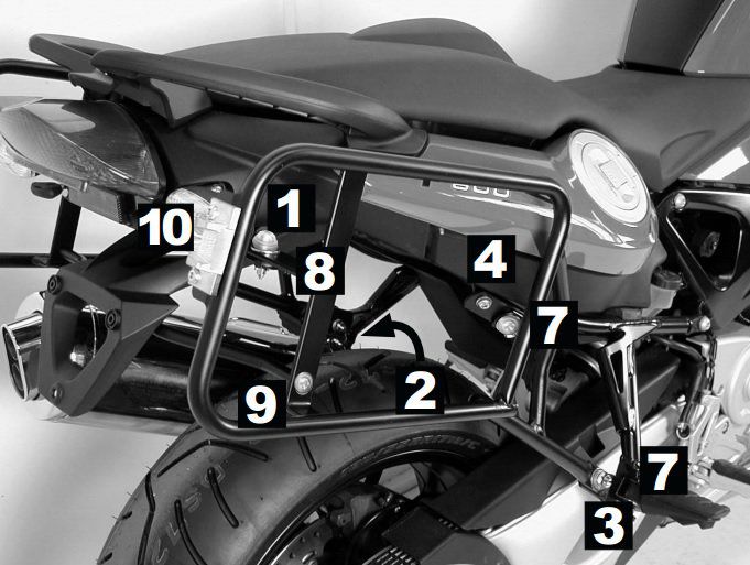 Hepco & Becker Top carrier black for BMW K1200R from 2005 / K1200R Sport from 2007 / K1300R from 2009