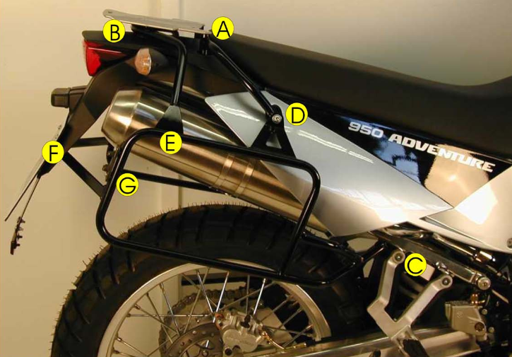 Hepco & Becker Top carrier black for Ducati 620DS from 2003/ 1000DS from 2003 to 2006/ 1100DS from 2007