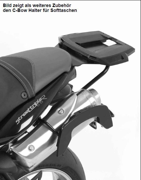 Hepco&Becker Top carrier Alurack black for Triumph STREET TRIPLE 675/ R from 2007 to 2012