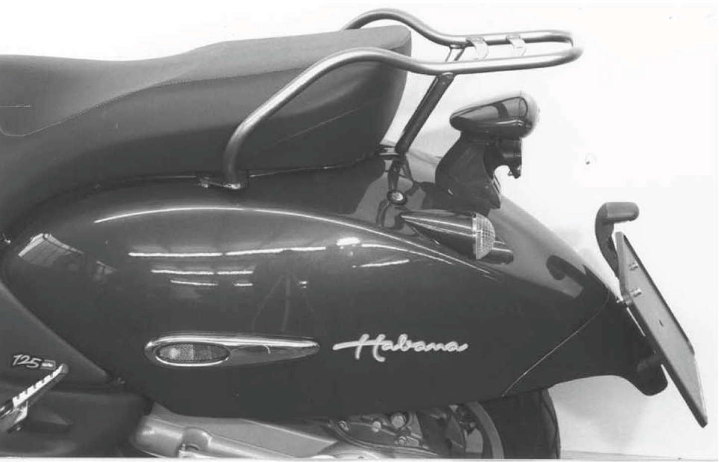 Hepco&Becker Top carrier chrome Minirack for Aprilia Habana 50/ 125/ Custom from 1999 to 2001/ Mojito 50/ 125/ Custom from 2004