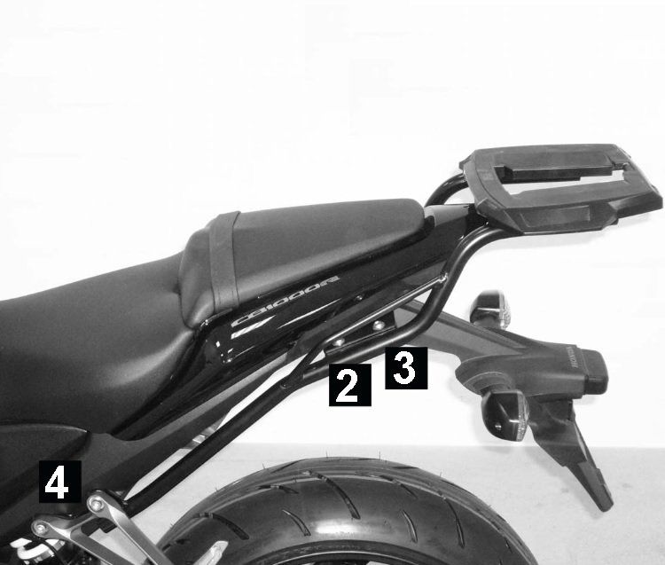 Hepco&Becker Top carrier Alurack black for Honda CB1000R from 2008