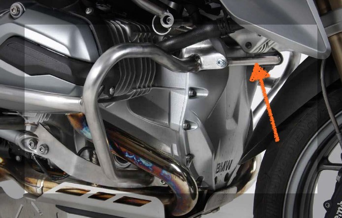Hepco&Becker Crash bar connecting bracket stainless steel BMW R1200GS LC from 2013