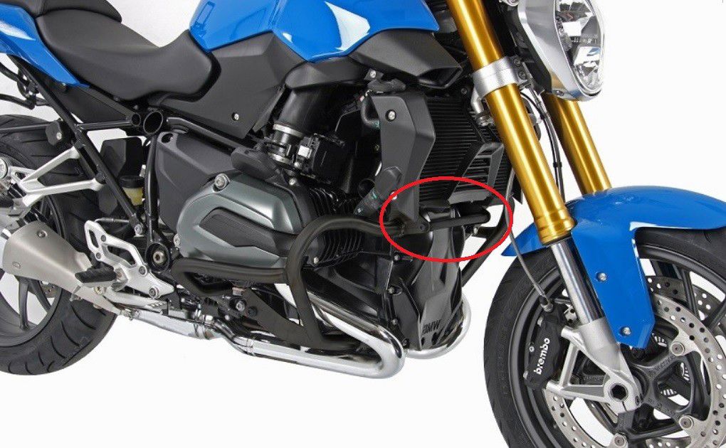 Hepco&Becker Crash bar silver connecting bracket for BMW R1200RS from 2015 to 20/ R1200R from 2015 to 20/ R1200GS LC from 2013 to 20