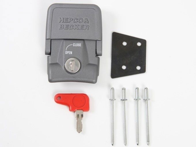 Hepco&Becker Case on rack lock Xplorer/ Alu Box grey INCLUDING cylinder/key
