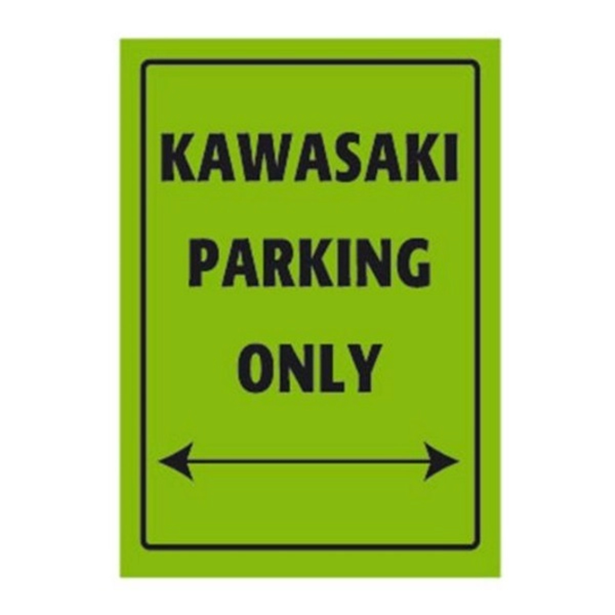 Metal Motorcycle Sign Kawasaki Parking Only 20.5x29cm