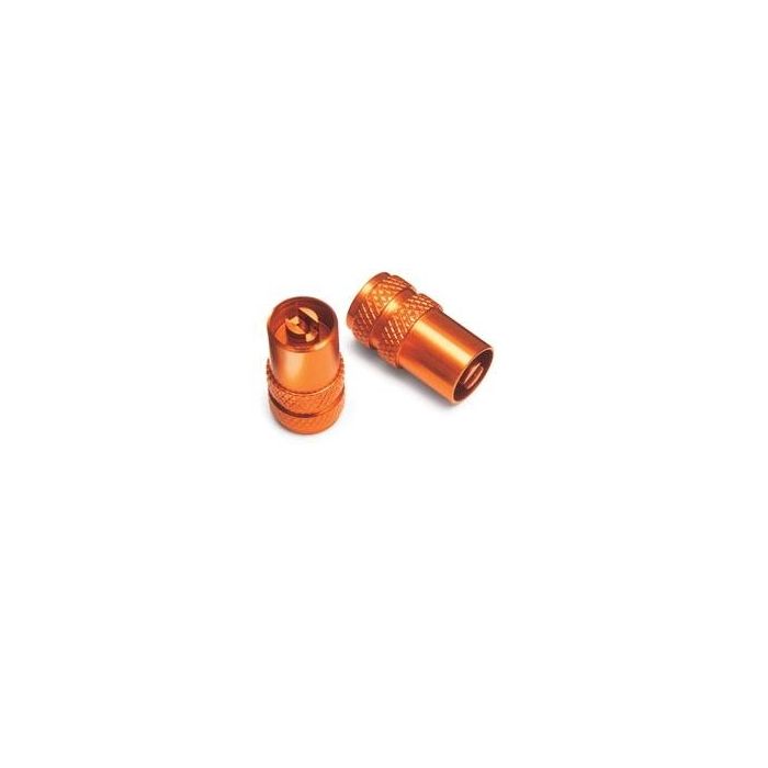 KTM Valve Caps Set Orange with Valve Key