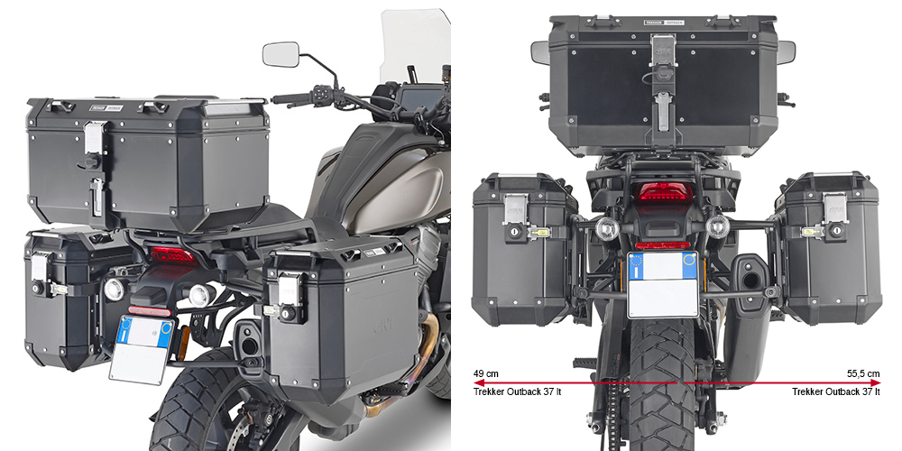 Givi PLO8400CAM Side Case Rack Trekker Outback Side Cases Harley Davison Pan America 1250