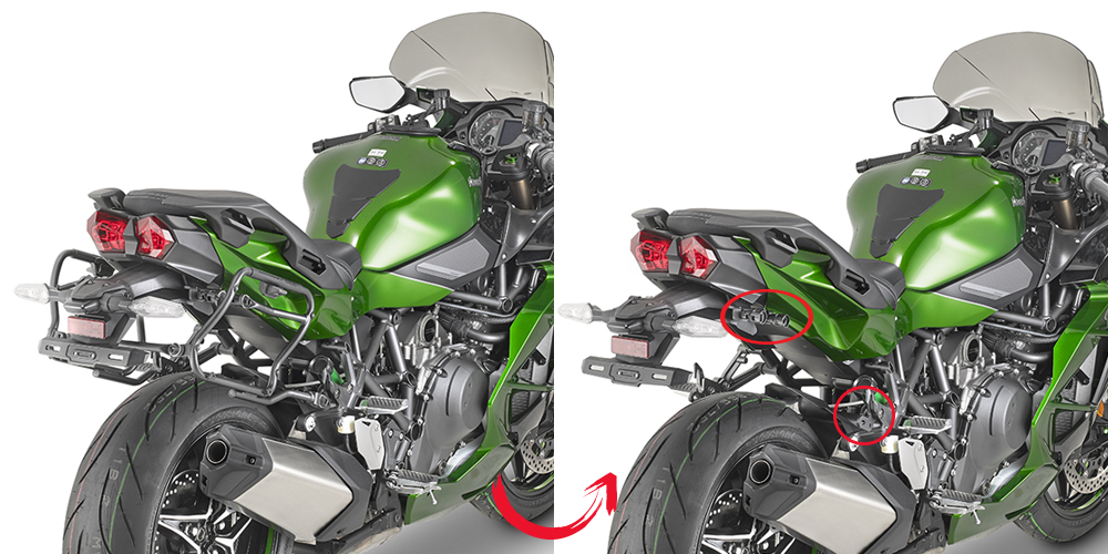 Givi PLXR4123 Side Case Rack For The Givi V35 Side Cases Kawasaki Ninja H2 SX From 2018