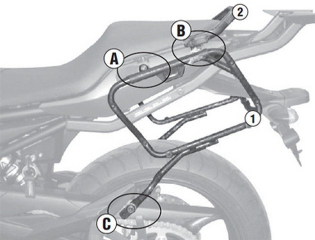 Side case bracket Yamaha XJ6 from GIVI for V35 case